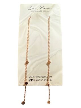 La Meno Rose Gold Dot Station Threader Earrings – NWOT